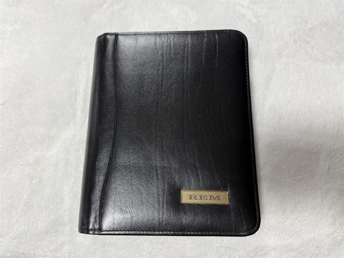 Day timer black leather - leather, 7-ring