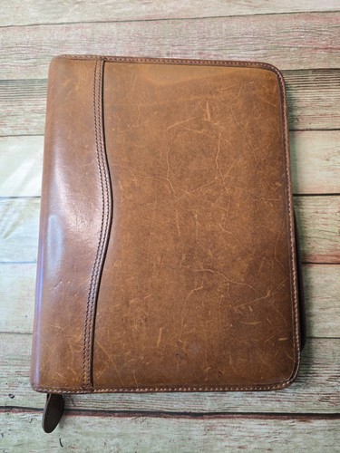 Vtg day timer planner brown - vtg,