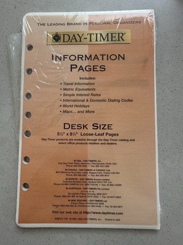Day timer information pages - information,