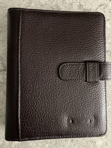 Vtg daytimer brown pebbled - daytimer,