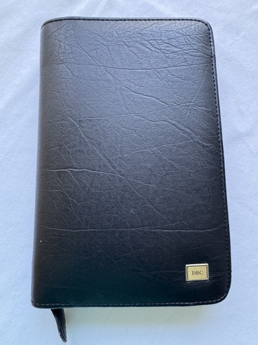Vtg day timer black leather - vtg,